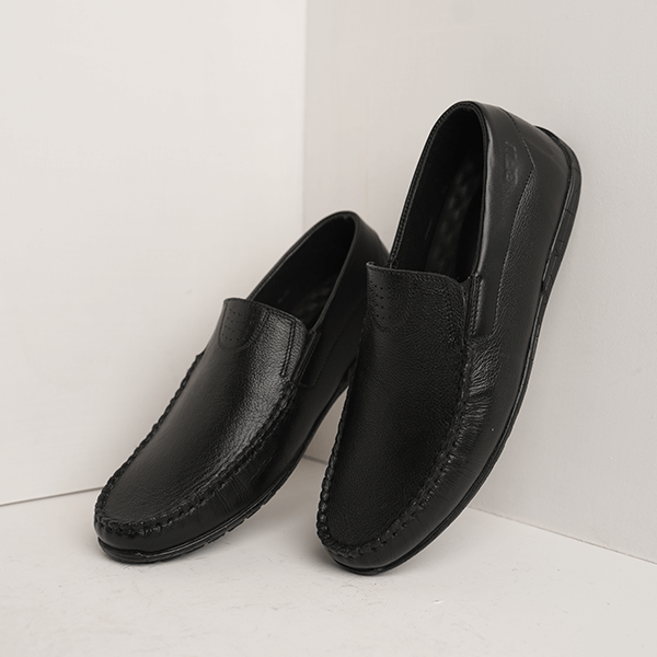Morgan Leather Moccasin Loafer in Black — another angle
