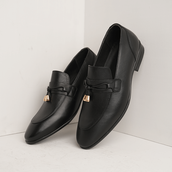 Panama Tassel Dress Loafer in Black