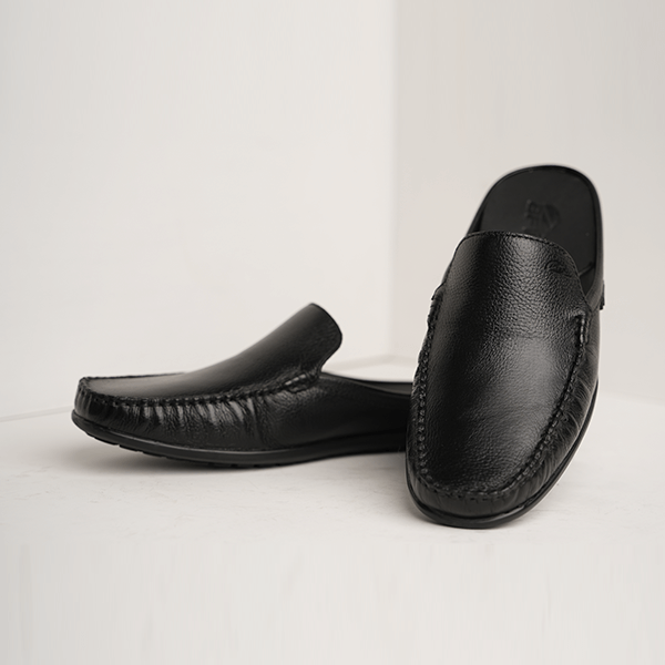 Walkease Leather Comfort Slip-On in Black