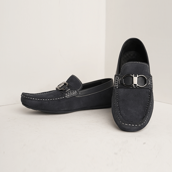 Duke Suede Bit Driving Moccasin in Blue