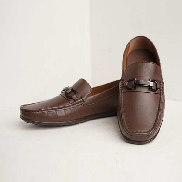 Athena Leather Bit Loafer in Brown