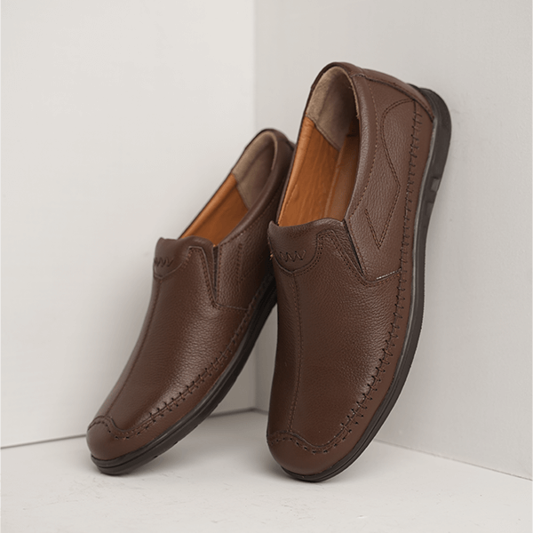 Austria Pebble-Grain Slip-On in Brown — another angle