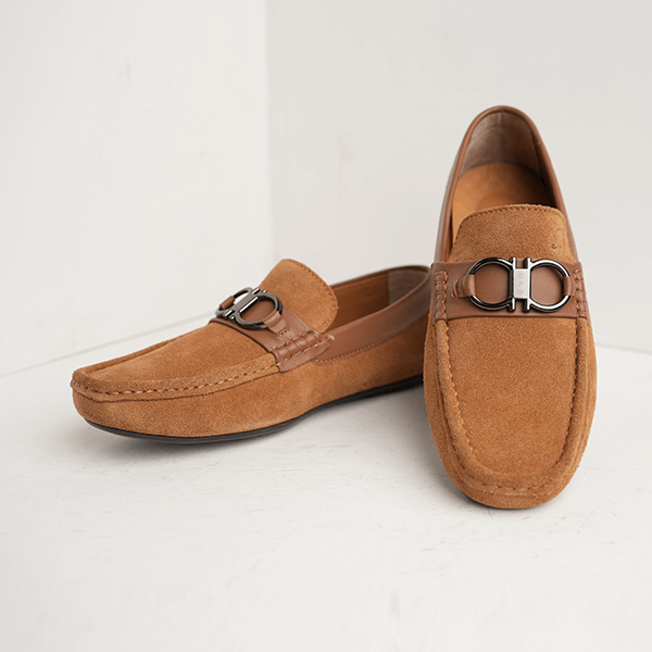 Duke Suede Bit Driving Moccasin in Brown