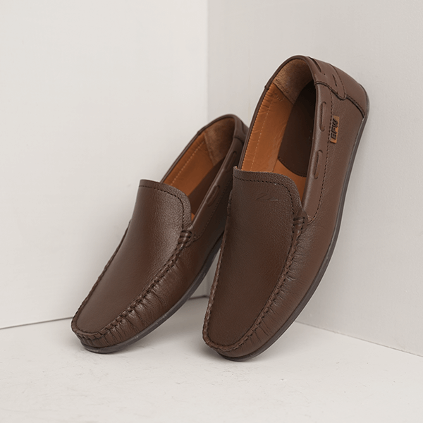 Martin Leather Moccasin Loafer in Brown — another angle
