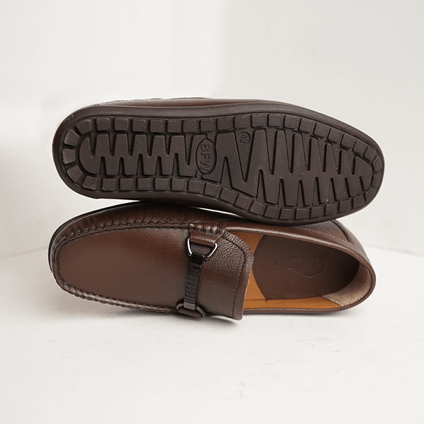 Melbo Leather Bit Loafer in Brown — rubber sole