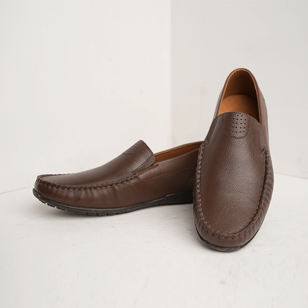 Morgan Leather Moccasin Loafer in Brown