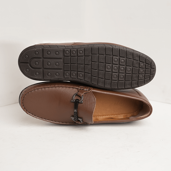 Ted Leather Bit Loafer in Brown — rubber sole