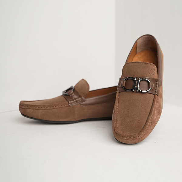 Duke Suede Bit Driving Moccasin in Camel