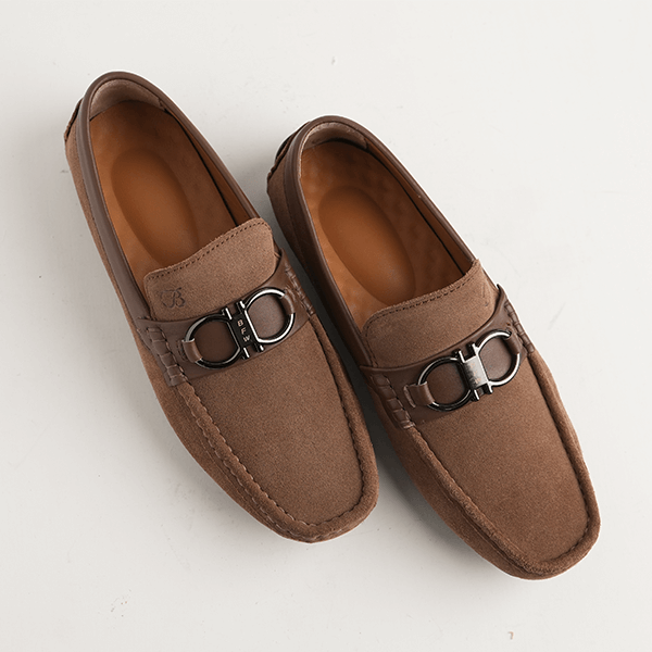 Duke Suede Bit Driving Moccasin in Camel — another angle