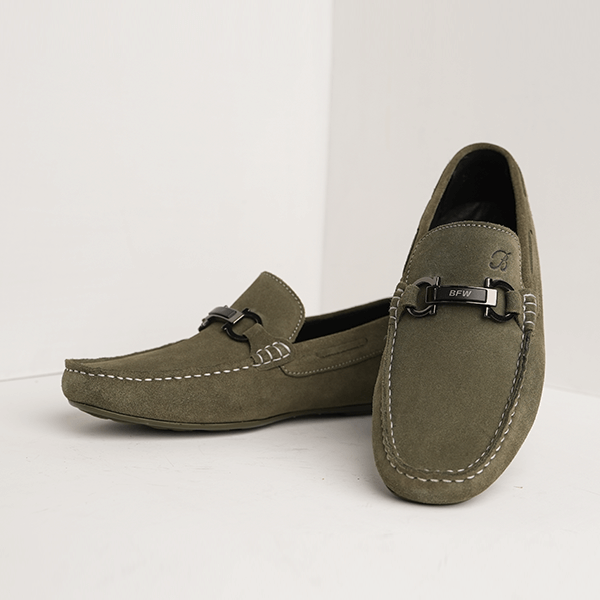 Irving Suede Bit Driving Moccasin in Green