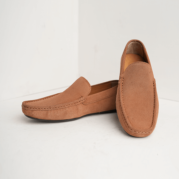 Dover Suede Driving Moccasin in Tan — another angle