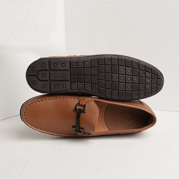 Ted Leather Bit Loafer in Tan — rubber sole
